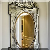 D22. Restoration Hardware Venetian glass mirror. 58”h x 34”w - $995 